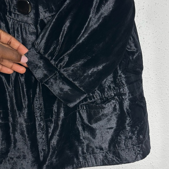 Zara Black Velvet Cape Jacket - Picture 3 of 8
